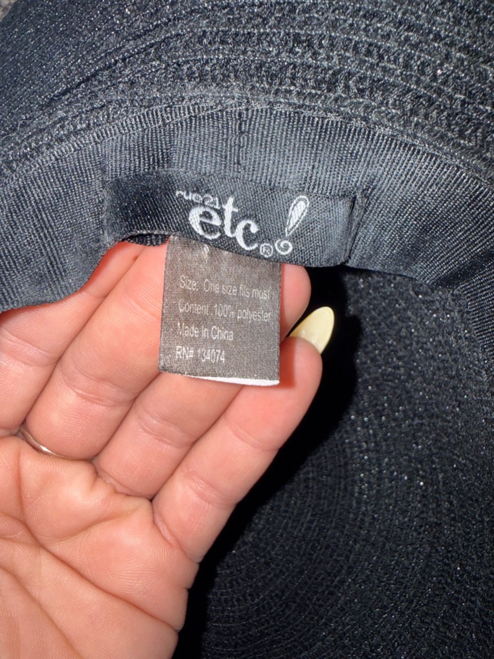 Black Wide Brim Sun Hat- Rue 21 - Picture 4 of 6